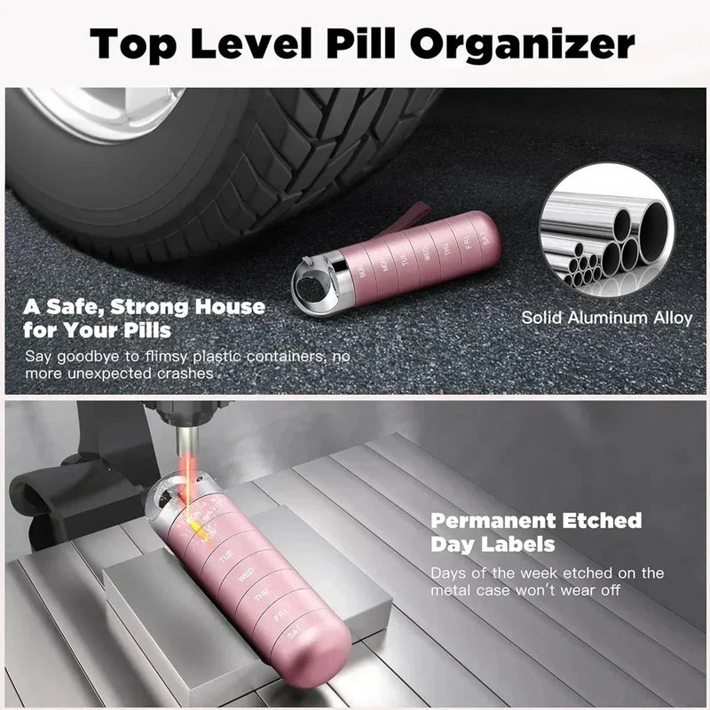 Hhomeenjoy Durable Weekly Pill Box with Waterproof Protection