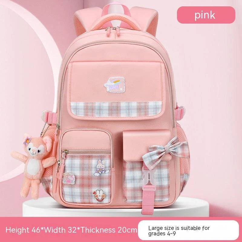 Large capacity cartoon-style backpack for children, featuring a spacious interior, durable nylon construction, and a waterproof, breathable design.