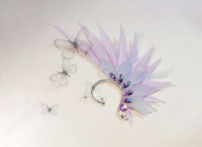 Elegant feather earrings with delicate angel wing design in various color options