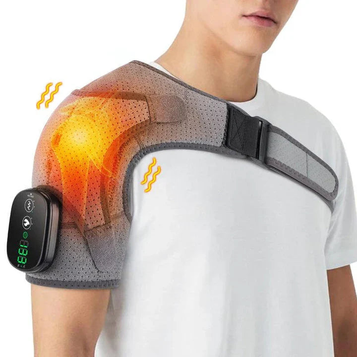 Premium 2-in-1 Electric Heating Shoulder Massager and Adjustable Heated Back Brace for Pain Relief and Muscle Relaxation