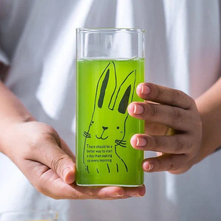 Funny Animals Glass with a playful pig design, made from eco-friendly glass with a 13oz capacity, perfect for everyday use.