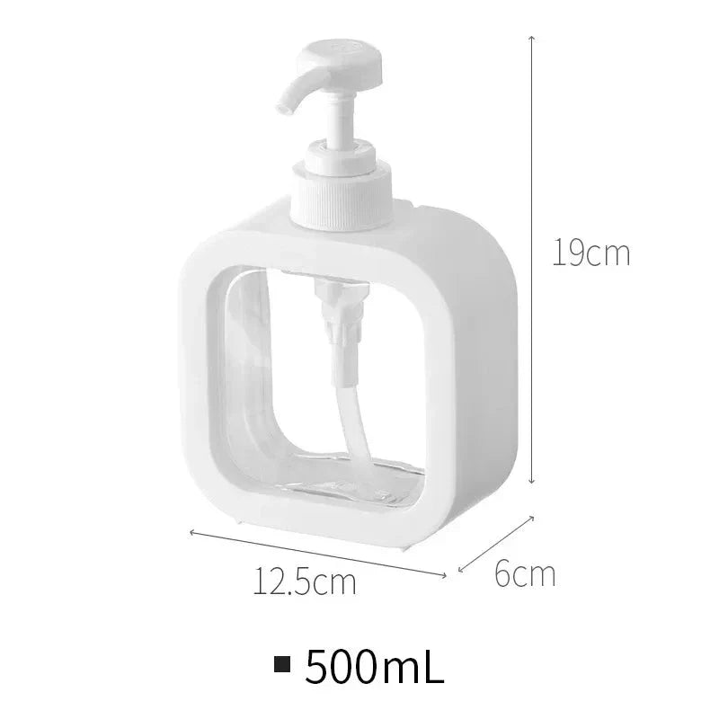 Premium 500ml refillable soap dispenser bottle with sleek white design and swivel pump head