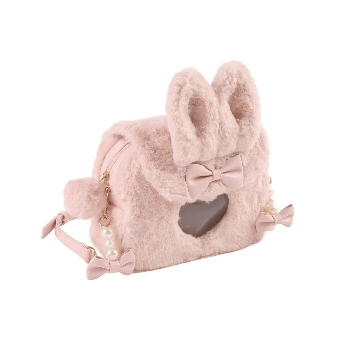 A stylish pearl-embellished messenger bag made of durable PU leather, featuring a sleek horizontal square shape and convenient zipper pocket for everyday use.