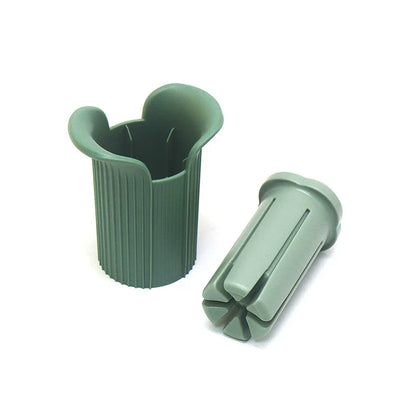 A modern and efficient cucumber slicer with a vibrant green color and a multifunctional design for easy vegetable prep