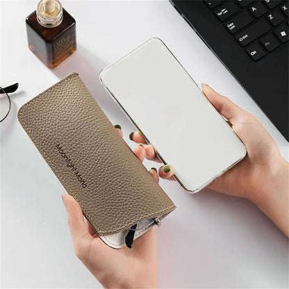 Stylish portable eyewear case in various colors, made of high-quality PU leather to protect glasses and sunglasses