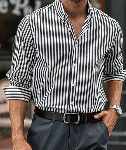 Premium polyester long sleeve shirt with 3D pattern for casual autumn wear