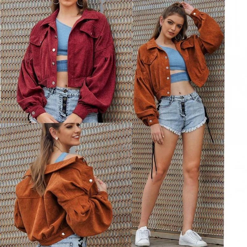 Hhomeenjoy Cozy Corduroy Jacket - Versatile Long Sleeve Style