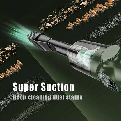 Powerful cordless car vacuum cleaner with high suction power, versatile accessories, and compact design for effortless car interior cleaning