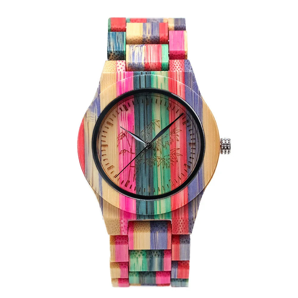 Stylish Quartz Bamboo Wood Watch - A unique and eco-friendly timepiece with a sleek design and reliable quartz movement