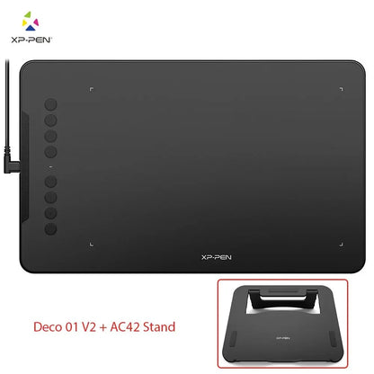 XPPen Deco 01 V2 10-inch Digital Drawing Tablet with Customizable Shortcuts and Tilt-Supported Stylus