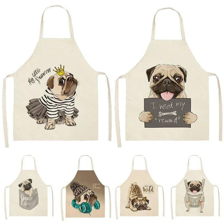 Hhomeenjoy Charming Pug Apron - Stylish Kitchen Accessory