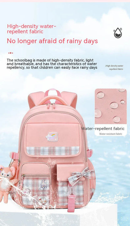 Large capacity cartoon-style backpack for children, featuring a spacious interior, durable nylon construction, and a waterproof, breathable design.