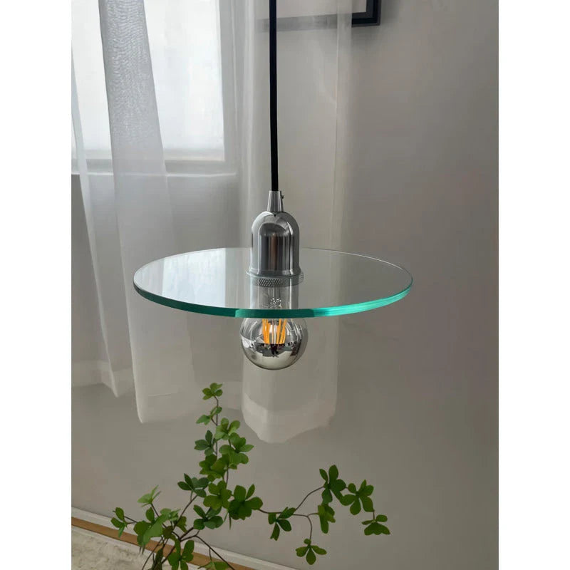 Hhomeenjoy Elegant Modern Clear Glass Pendant Light for Dining & Bedrooms