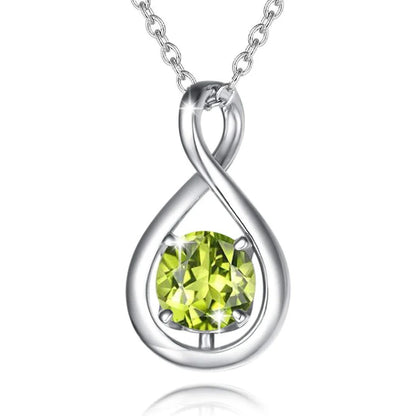 Elegant octagonal sterling silver necklace pendant with a four-claw zircon gemstone centerpiece