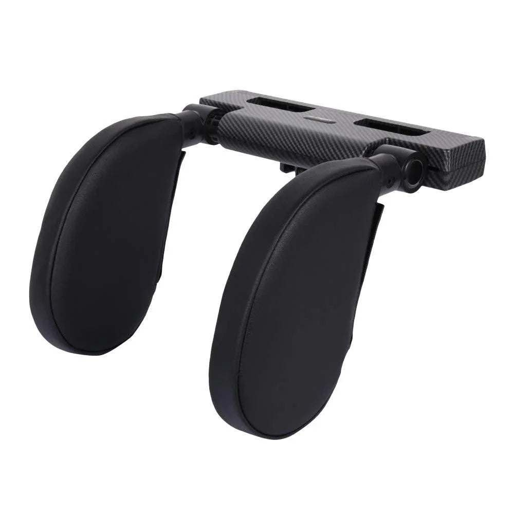 Adjustable car seat headrest pillow with memory foam side pillows for comfortable napping on the road