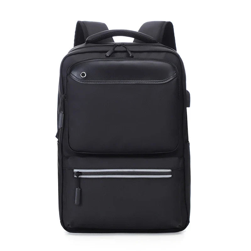 Durable water-resistant backpack with dedicated laptop and document pockets, USB charging port, and comfortable padded straps