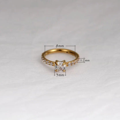 Elegant gold-tone micro zircon stud earrings with a sleek, modern design