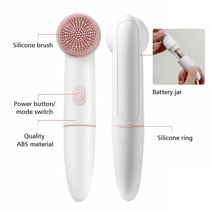 2-in-1 Electric Facial Cleansing Brush with Pore Cleanser for Flawless Skin