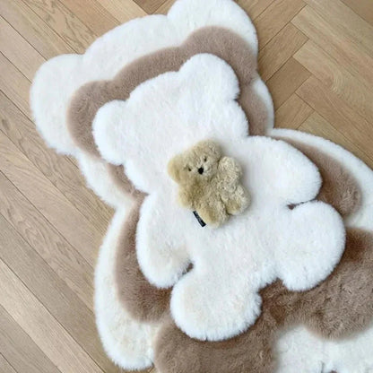 Cozy plush rugs with cute rabbit and bear designs for children's bedrooms, nurseries, and playrooms