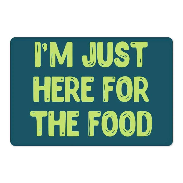 Funny Design Anti-Slip Pet Food Mat for Cats and Dogs - Durable Polyester and Rubber Mat Prevents Messes and Spills