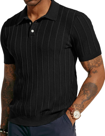 Stylish short sleeve v-neck polo shirt in a variety of classic colors, perfect for summer wear