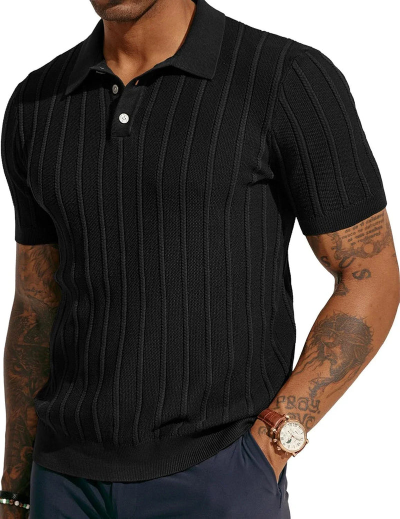 Hhomeenjoy US Stylish Short Sleeve V-Neck Polo Shirt for Summer