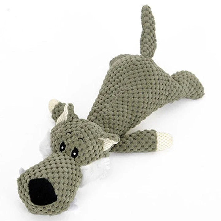 Adorable animal-shaped cotton chew toys for dogs in various sizes and colors