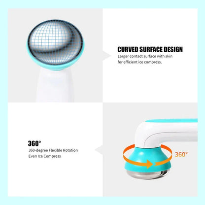 Stainless steel 360-degree rotating ice roller for comprehensive facial massage and rejuvenation