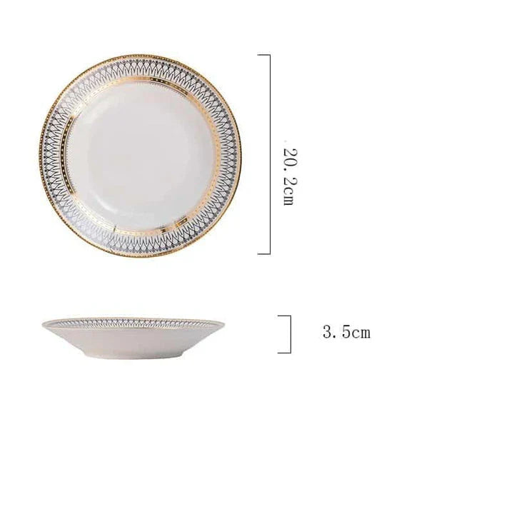 Elegant white marble-inspired ceramic plate with a sophisticated and timeless design