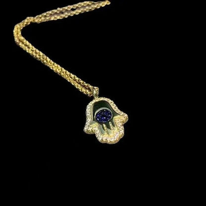 Demon Eye Jewelry Set with Necklace, Bracelet, and Earrings in Gold Tone