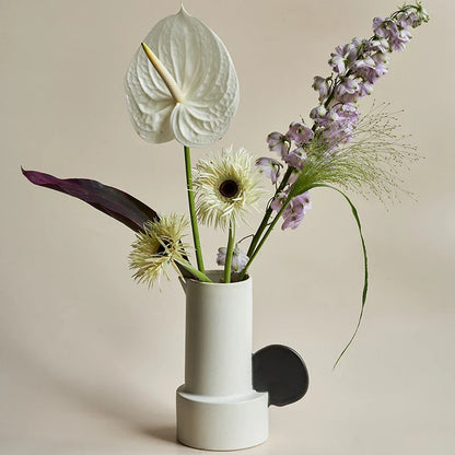 Trendha Ceramic Vase with Misty Moon Finish - Handcrafted Home Decor Accent Piece