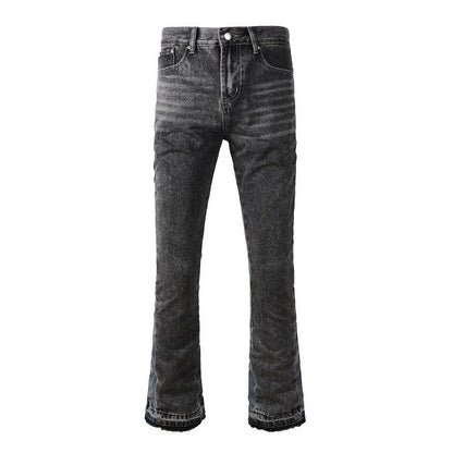 Fashionable men's retro jeans in vibrant colors, featuring a zipper fly and a variety of sizes and color options.