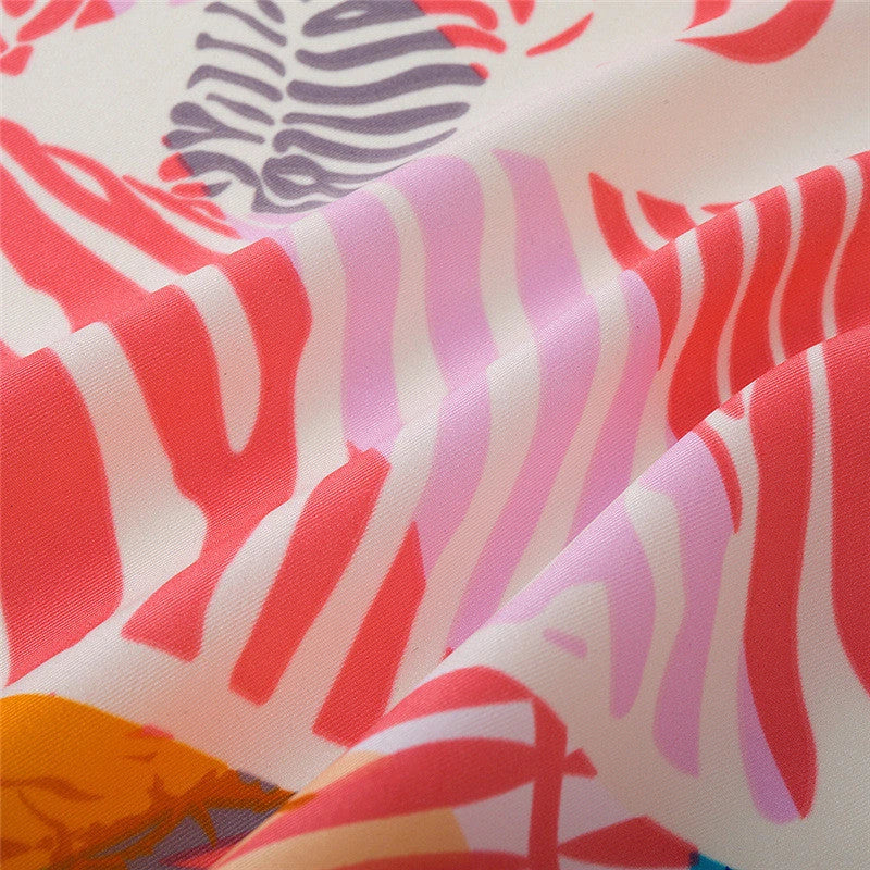 Luxury Spring Leaves Silk Square Scarf with vibrant, cartoon-inspired spring leaves design