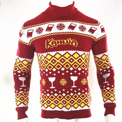Stylish men's round neck Christmas sweater in various festive colors
