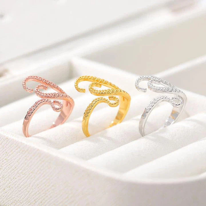 Adjustable Octopus Tentacle Wrap Ring in Gold, a unique and eye-catching piece of jewelry with a marine-inspired design