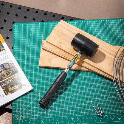 16oz Double-Sided Rubber Hammer with Steel Handle for Precise Strikes in Home Improvement and DIY Projects