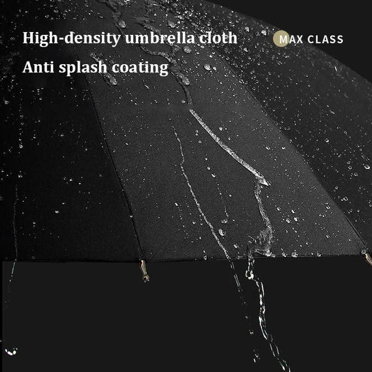 Deluxe 24-rib windproof umbrella with automatic opening and long handle, providing superior protection and stylish design for modern professionals.