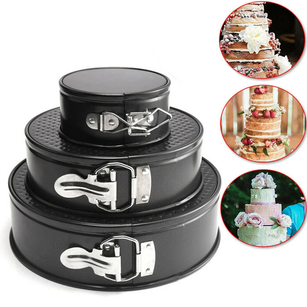 Premium 3-Piece Non-Stick Cake Tier Baking Set for Effortless Multilayer Cake Creation
