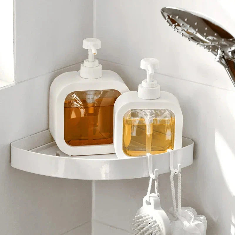 Premium 500ml refillable soap dispenser bottle with sleek white design and swivel pump head