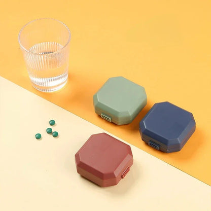 Compact Portable Pill Box with 6 Compartments for Organizing Medication on the Go
