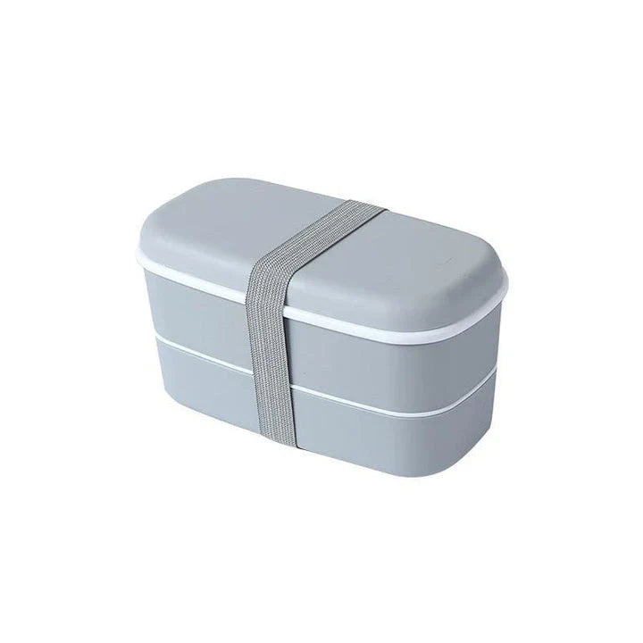 Microwave-safe 2-tier lunch box with separate compartments for organizing and transporting meals