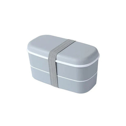 Microwave-safe 2-tier lunch box with separate compartments for organizing and transporting meals