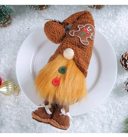 Faceless Elderly Candy Decorations in various candy-inspired designs, including round candy, candy canes, and gingerbread men