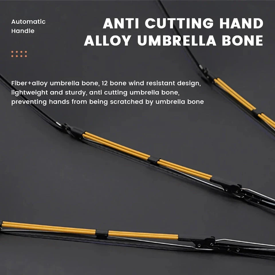 Compact Automatic UV Protection Umbrella with Windproof Design and Portable Three-Fold Construction