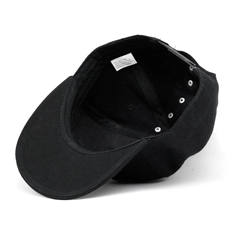 Punk Hip Hop Baseball Cap with Flat Brim, Adjustable Fit, and Handmade Rivet Detailing