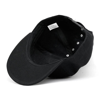 Punk Hip Hop Baseball Cap with Flat Brim, Adjustable Fit, and Handmade Rivet Detailing