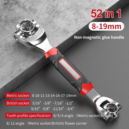 A versatile 52-in-1 socket wrench with a universal ratchet design, offering superior strength and durability for a wide range of fastening tasks.