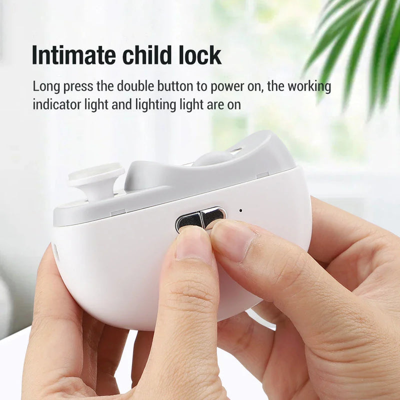 Hhomeenjoy 2-in-1 Rechargeable Electric Nail Clipper with LED Light