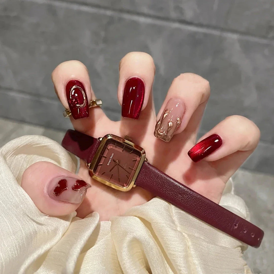 Captivating Cat's Eye Bridal Nails in a range of sizes for a personalized and elegant wedding day look