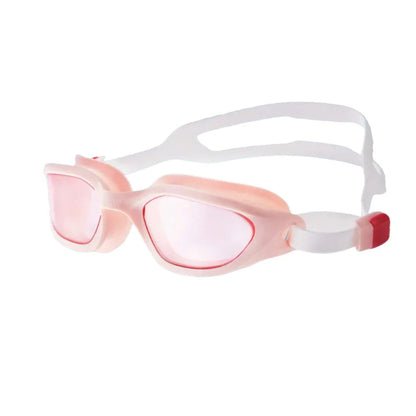 Premium swimming goggles with anti-fog coating for clear underwater vision and comfortable fit